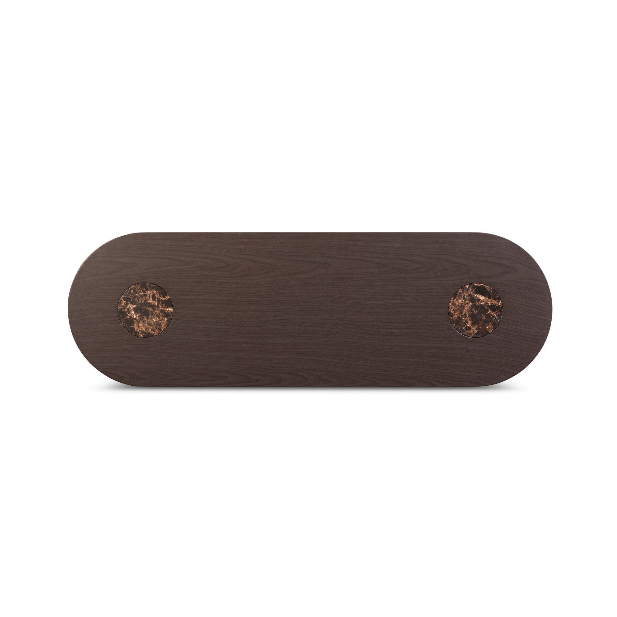 Braya - Faux Emperador Marble Console Table - Dark Brown