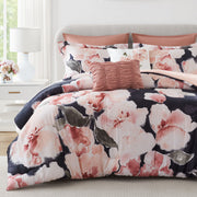 Shanti - 7 Piece Queen Printed Comforter Set - Blush