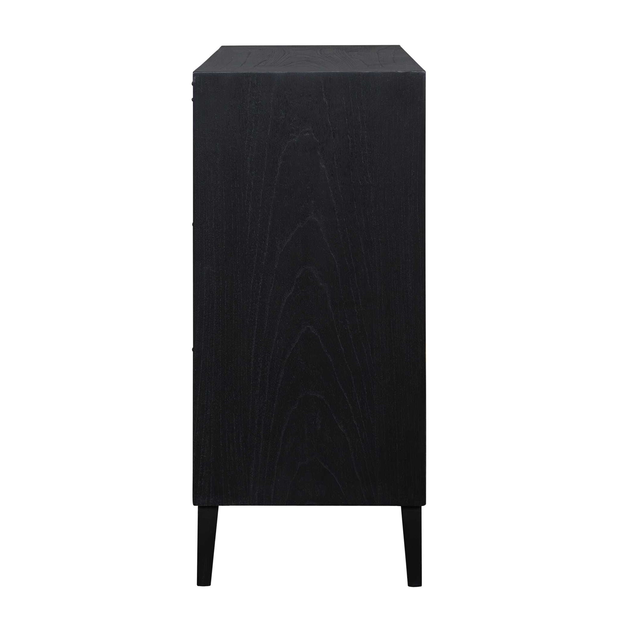 Andrei - Teak Root 2 Door Cabinet - Black / Woodtone