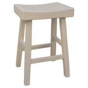 25" Antiqued White Solid Wood Backless Counter Height Bar Chair