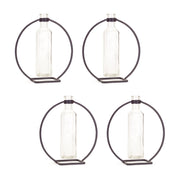 Set of Four Gray Round Metal Wall Vase
