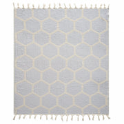 60" X 50" Purple Woven Cotton Geometric Throw Blanket with Fringe