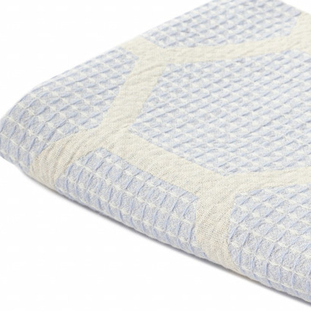 60" X 50" Purple Woven Cotton Geometric Throw Blanket with Fringe