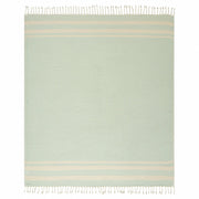 50" X 60" Turquoise Woven Cotton Striped Throw Blanket with Fringe