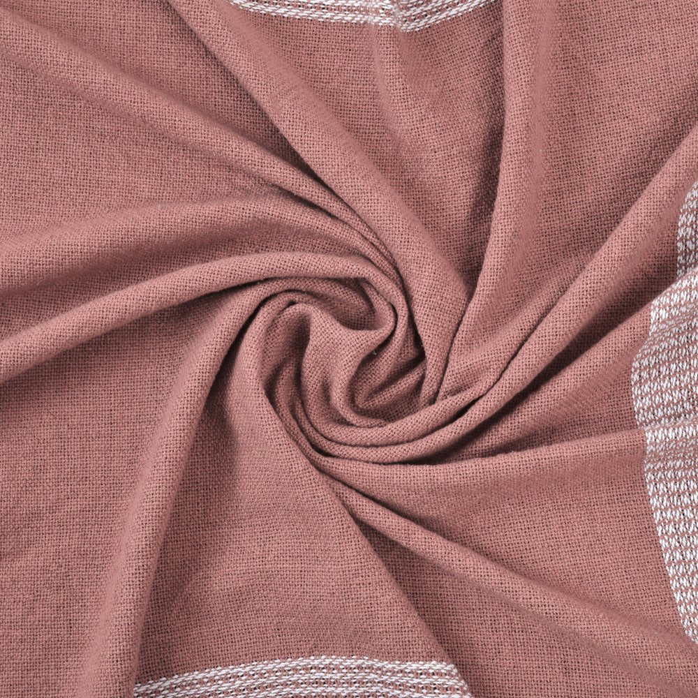 50" X 60" Pink Woven Cotton Checkered Throw Blanket with Fringe