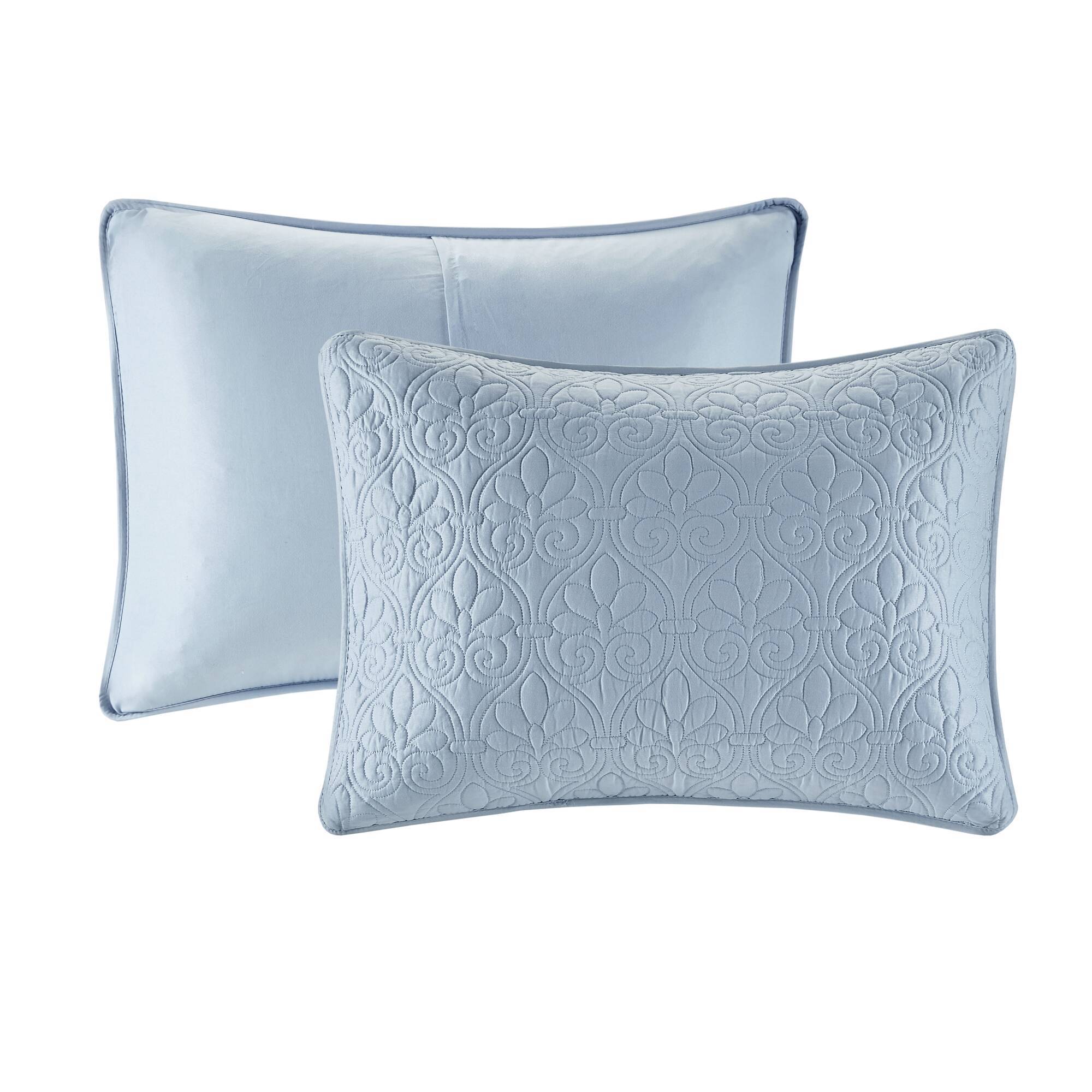 Quebec - Twin Reversible Coverlet Set - Blue