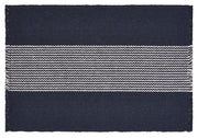 19" Set of Four Navy Blue And White Striped Cotton Placemats