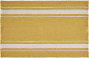 19" Set of Four Yellow And White Striped Cotton Placemats
