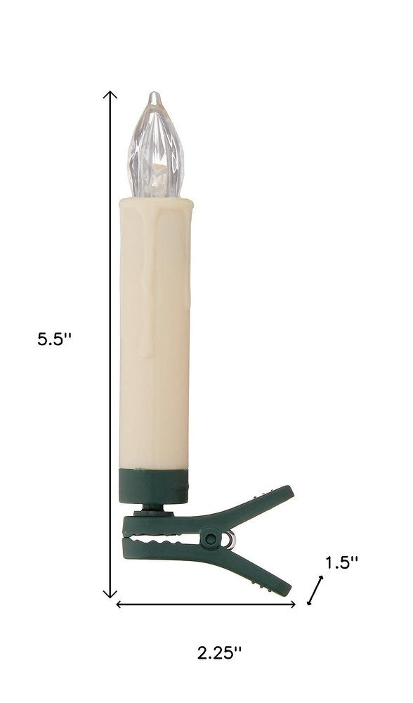 Set of Twelve Ivory Unscented Flameless Candle Taper Candles Taper
