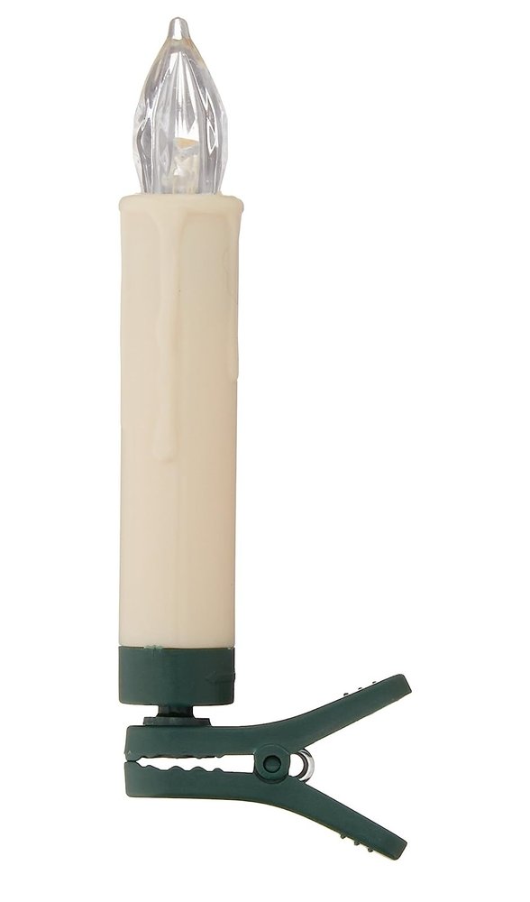Set of Twelve Ivory Unscented Flameless Candle Taper Candles Taper