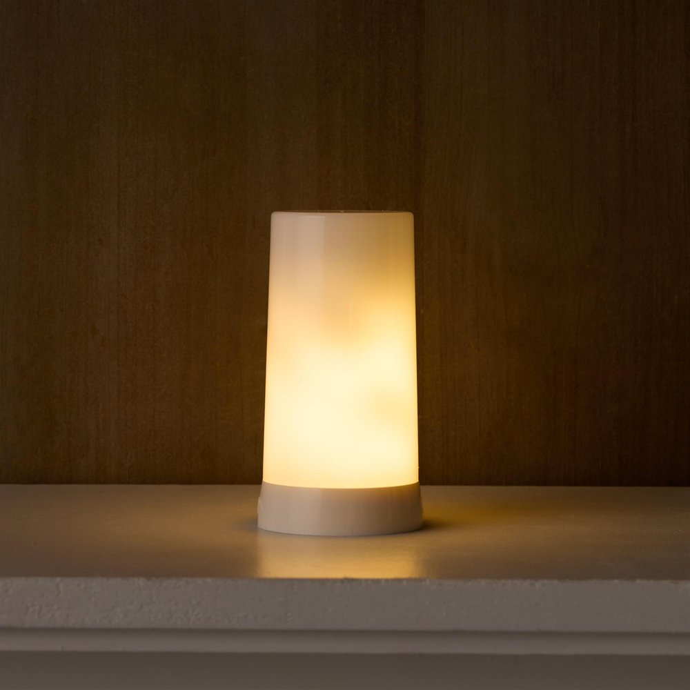 Set of Two White Flameless Pillar Candles