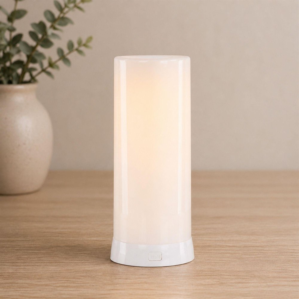 8" White Flameless Designer Candle