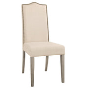 Cream and Gray Linen Dining Parsons Chair