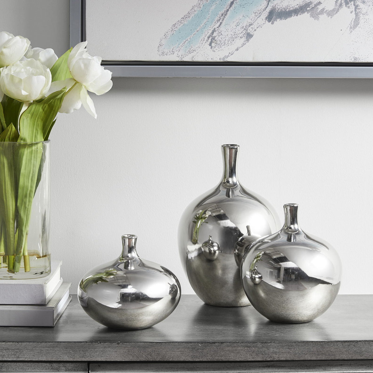 Ansen - Vase (Set of 3) - Silver