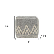 16" Gray Upholstery Pouf Ottoman