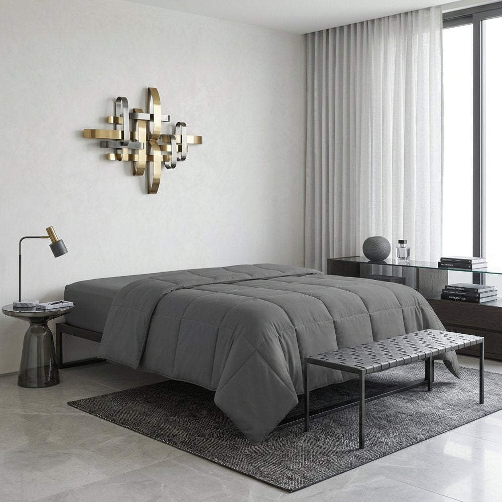 Gray Queen Microfiber Washable Microfiber Down Alternative Comforter