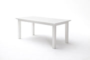 71" White Solid Wood Dining Table