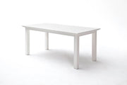 71" White Solid Wood Dining Table