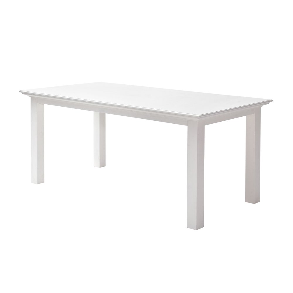 71" White Solid Wood Dining Table