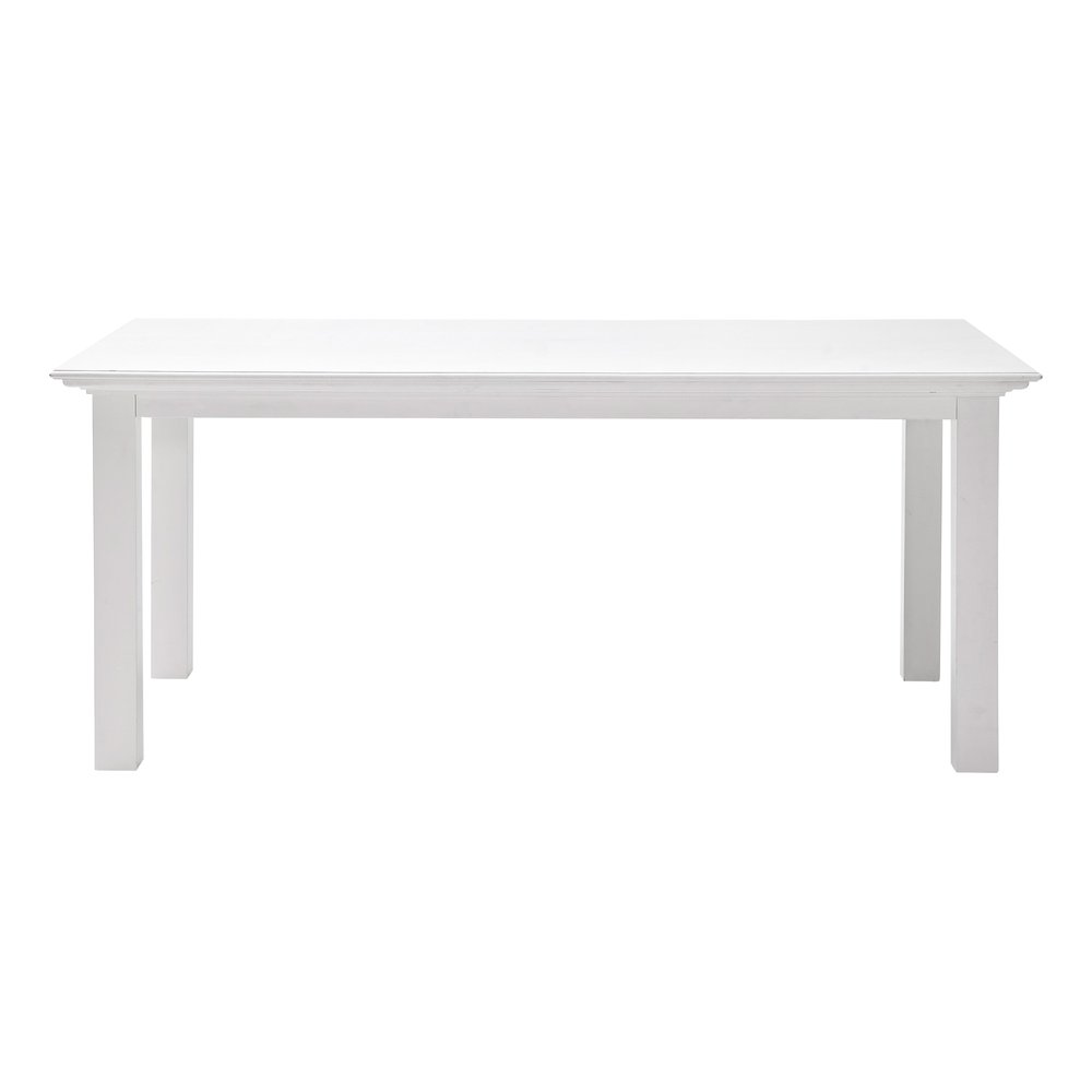 71" White Solid Wood Dining Table