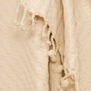 Ivory Knitted 100% Cotton Throw Blanket