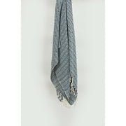 50" X 60" Gray Cotton Woven Chevron Throw Blanket with Fringe