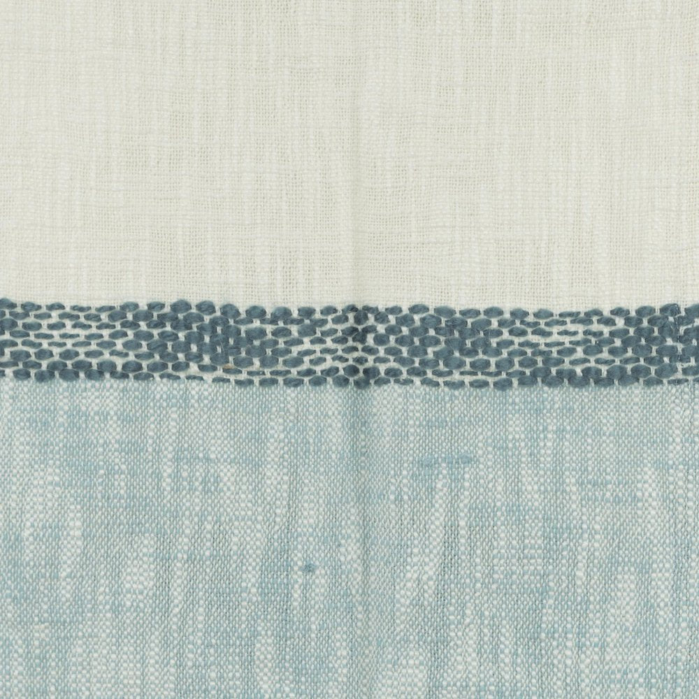 50" X 60" Blue Cotton Woven Color Block Throw Blanket with Fringe