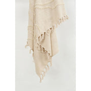 50" X 60" Natural Cotton Woven Floral Throw Blanket with Tassels and Fringe