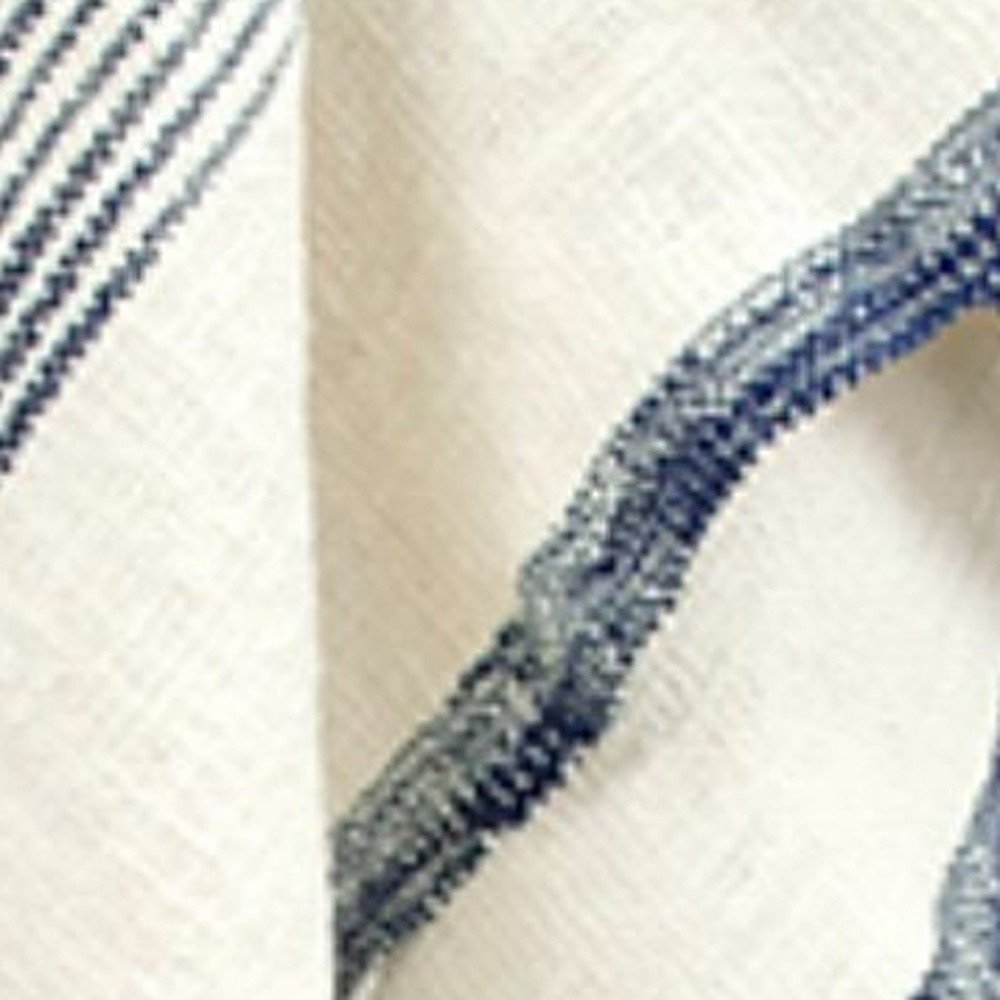 50" X 60" Blue And Ivory Cotton Woven Striped Throw Blanket with Fringe