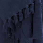 50" X 50" Blue Floral Cotton Woven Throw Blanket with Fringe