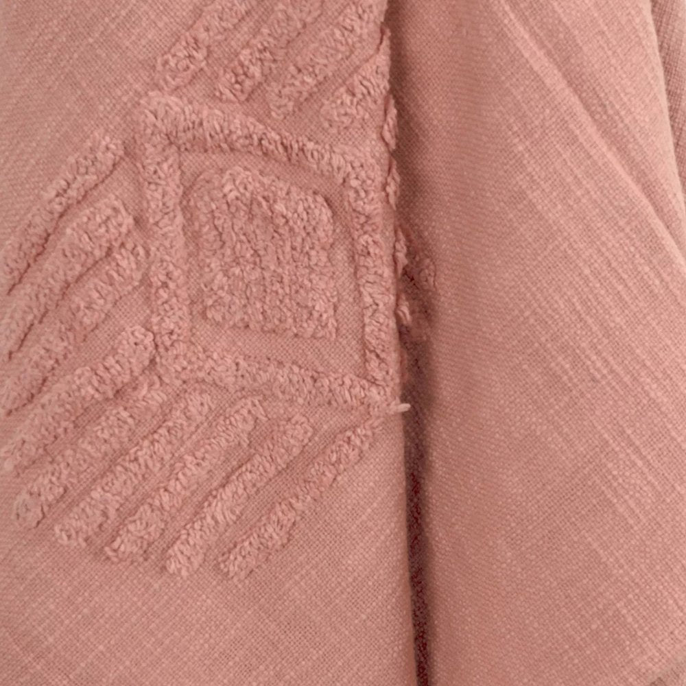 50" X 60" Coral Cotton Woven Ikat Throw Blanket with Tassels