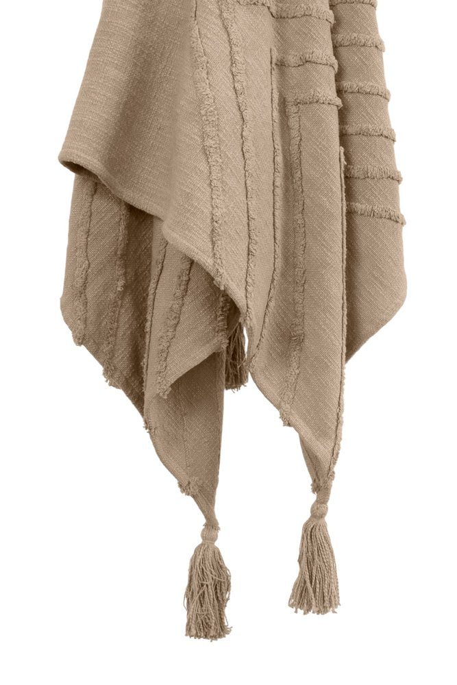 50" X 60" Brown Cotton Woven Geometric Throw Blanket with Tassels
