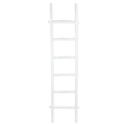 76" White Six Step Solid Wood Decorative Ladder