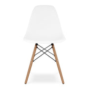 White And Natural Heavy Duty Plastic And Wood Dining Side Chair