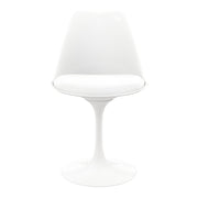White Upholstered Faux Leather Dining Side Chair