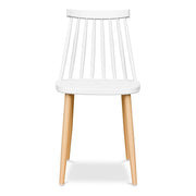 White And Natural Metal and Plastic Windsor Back Dining Side Chair