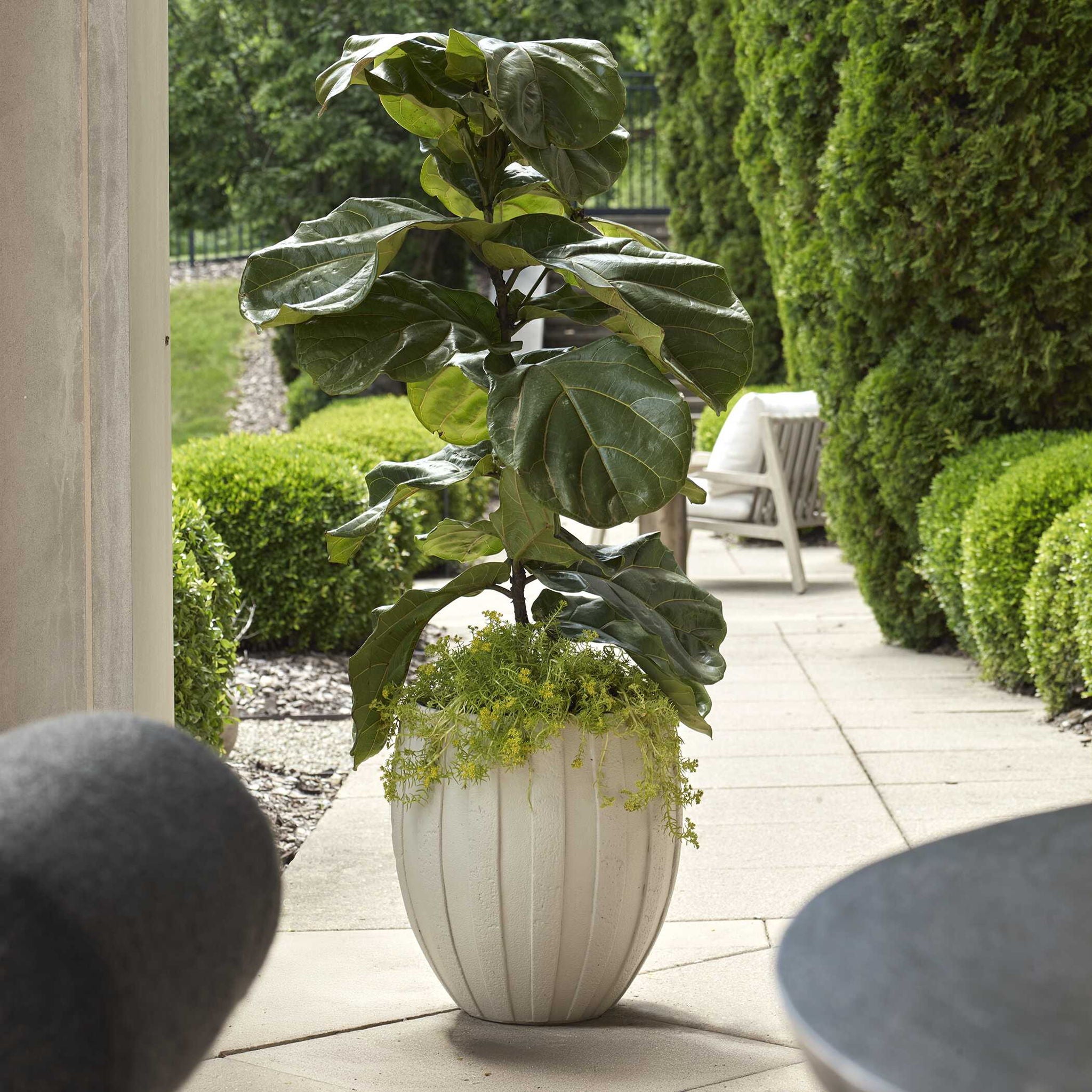 Ridgehaven - Textured Outdoor Planter - White