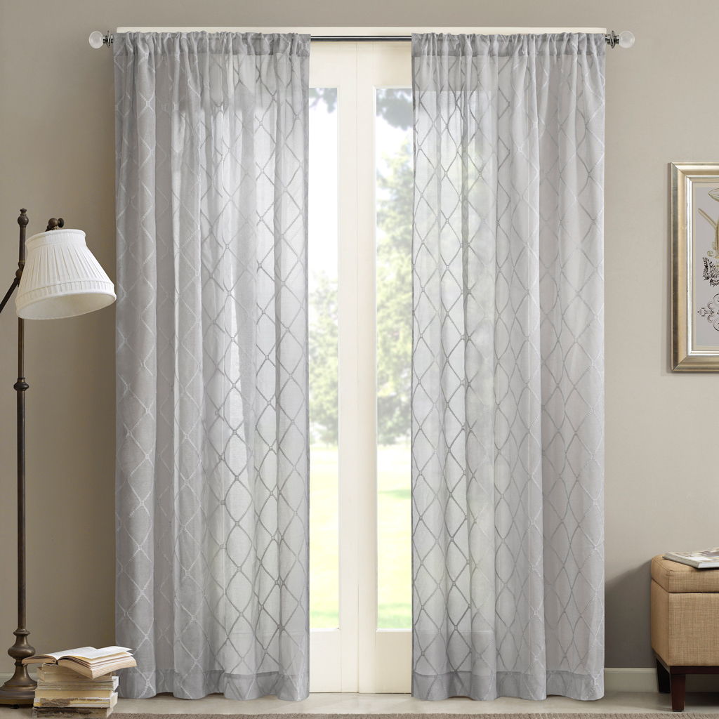 Irina - Diamond Sheer Window Curtain - Gray