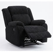 Motion Recliner Chair With Plush Armrests For Living Room, Soft Seat - Black