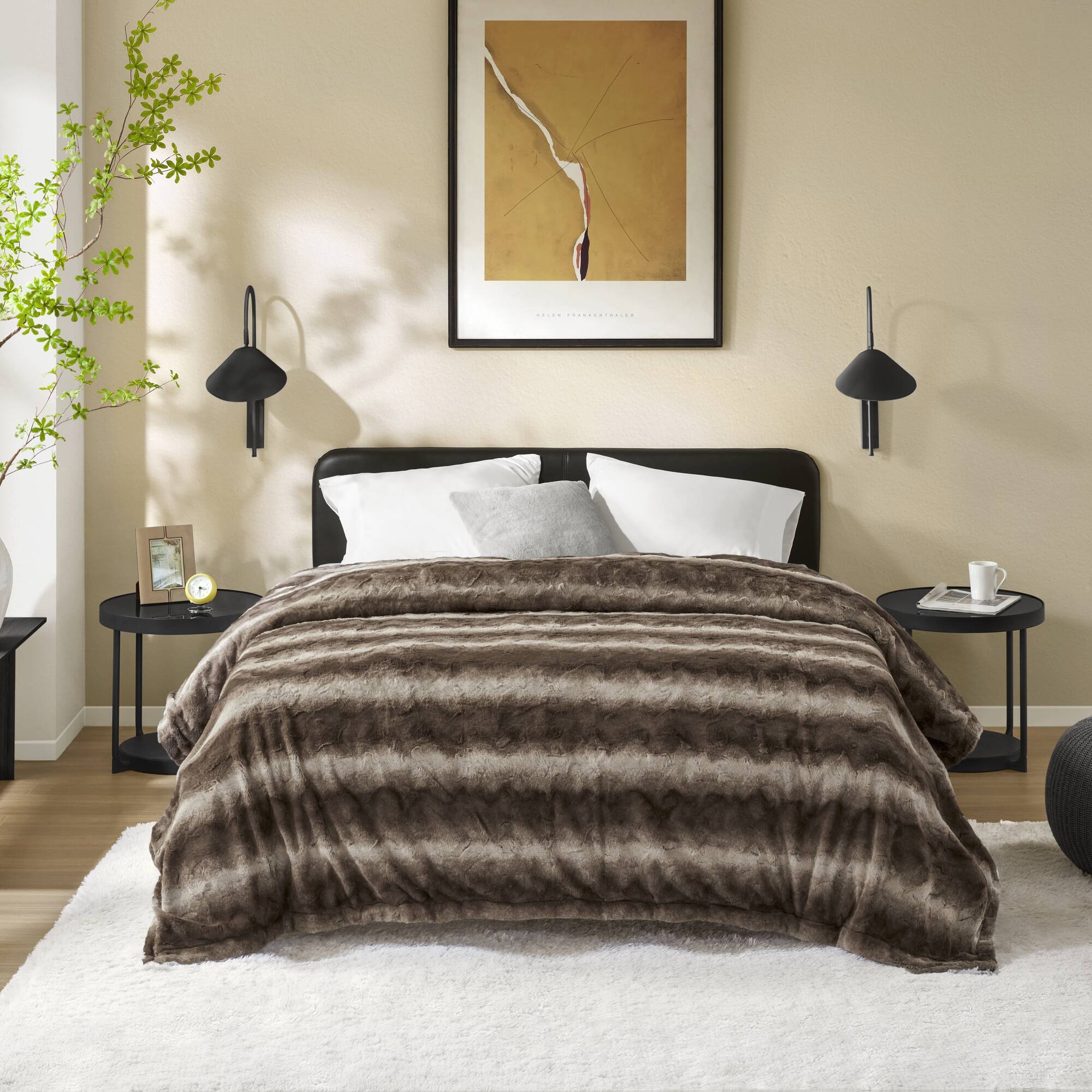 Zuri - 90" x 90" Blanket - Brown