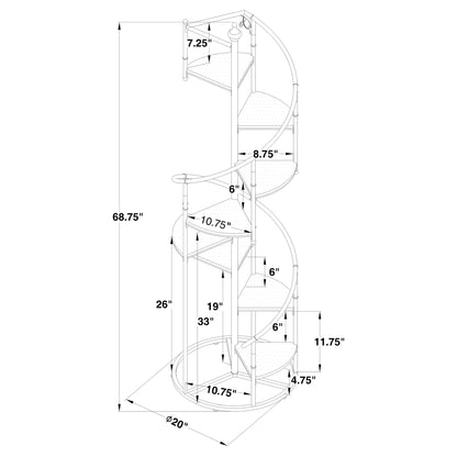 8 Shelf Staircase Bookcase Industrial Storage And Scratch Resistant Shelves - Brown