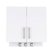 26" White Wood Floating Double Door Bathroom Vanity