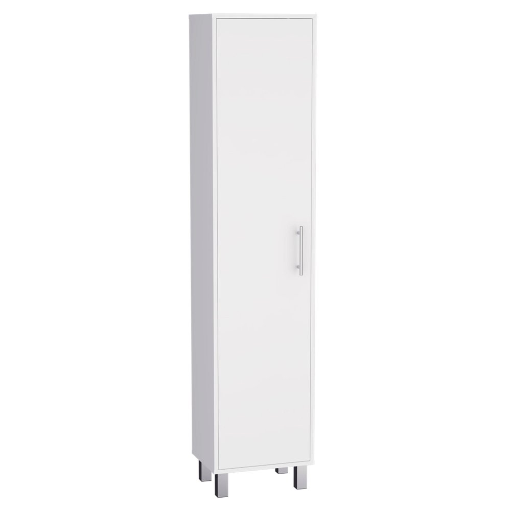 16" White Wood Freestanding Single Door Bathroom Vanity