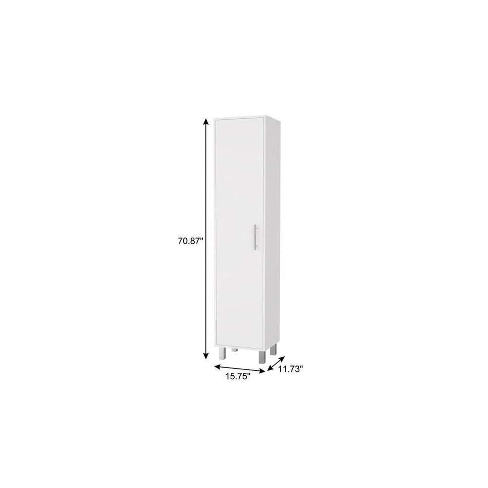16" White Wood Freestanding Single Door Bathroom Vanity