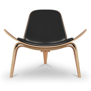 36" Black and Brown Faux Leather Lounge Chair