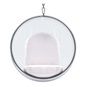 42" White Faux Leather Balloon Chair