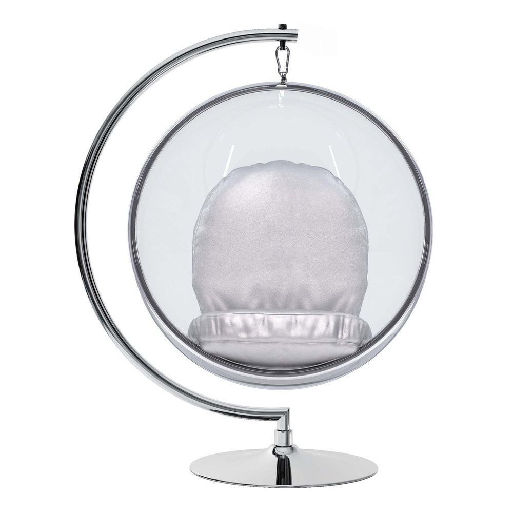 42" Silver Faux Leather Balloon Chair