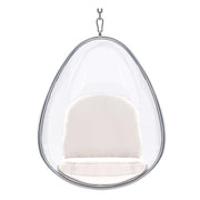 27" White Faux Leather Balloon Chair