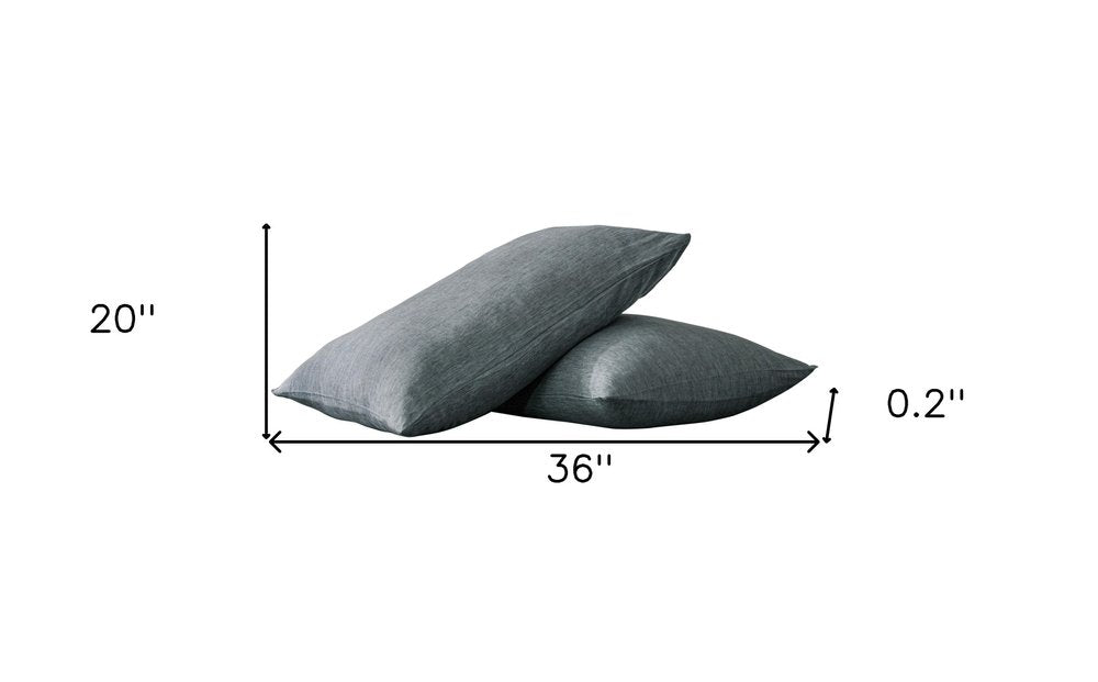 Set of Two Slate Gray Linen King Pillowcases