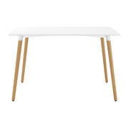 30" White And Natural Solid Wood Dining Table